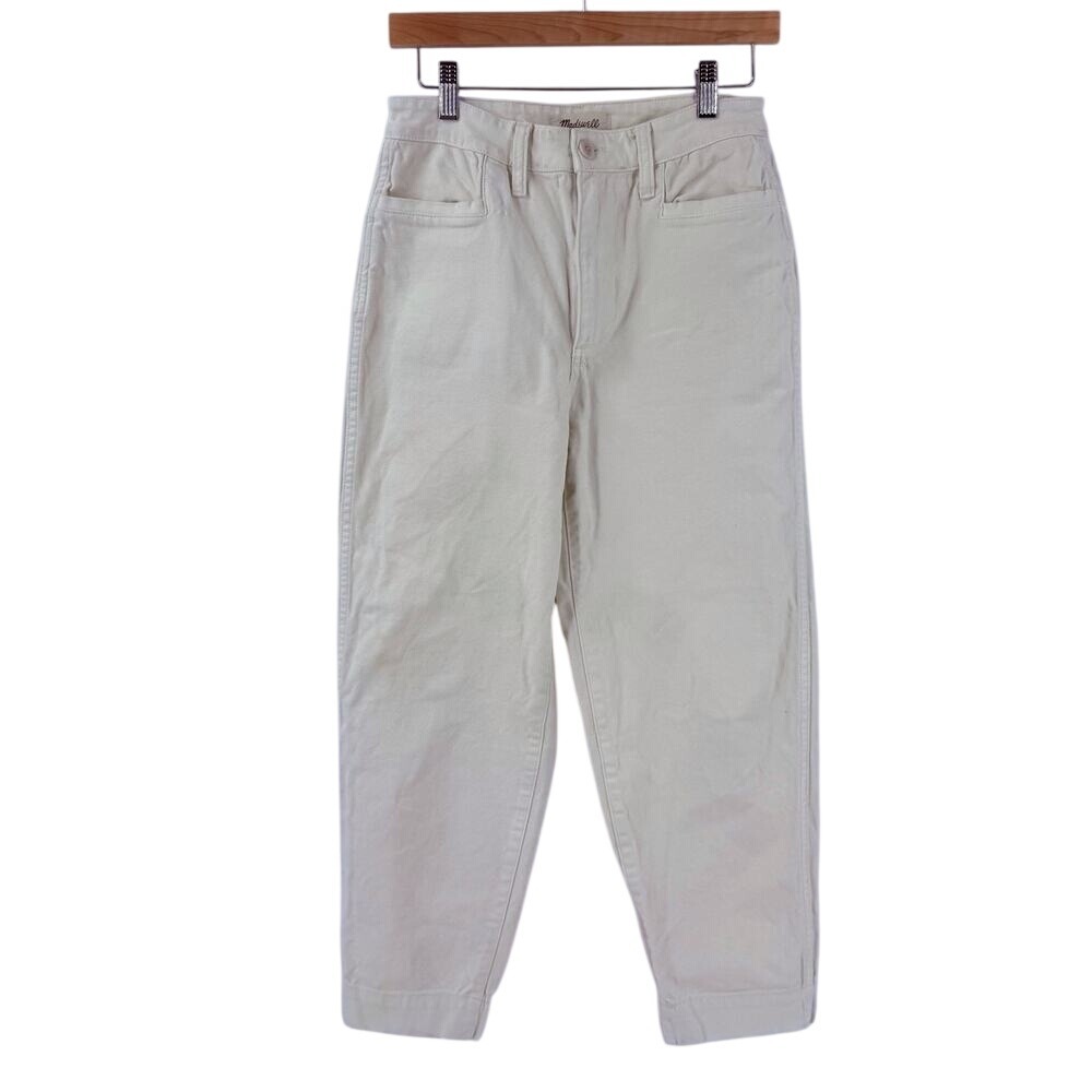 Madewell Cream High-Rise Straight Jeans